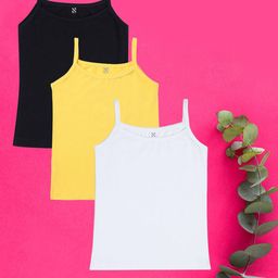 NUSYL Girls Pack Of 3 Cotton Camisoles-picture-4