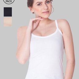 Dollar Missy Pack Of 3 Solid Combed Cotton Camisoles-56