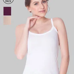 Dollar Missy Pack of 3 Solid Combed Cotton Camisoles-image-42
