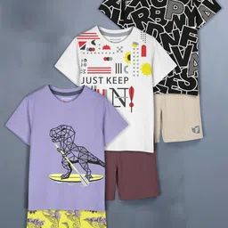 HELLCAT Pack Of 3 Girls Printed T-shirt with Shorts-image-68
