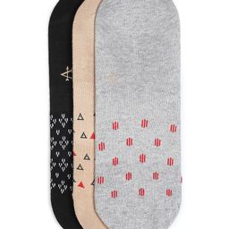 Arrow Men Pack Of 3 Patterned Pure Cotton Shoe Liners-47
