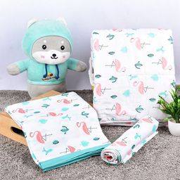Moms Home 3 Pieces AC Room 300 GSM  Organic Cotton Crib Set-image-56
