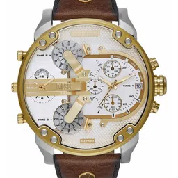DIESEL Mr. Daddy 2.0  Men Dial & Leather Textured Straps Analogue Chronograph Watch DZ7483-41