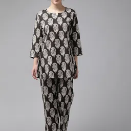 Cayman Women Ethnic Motifs Printed Cotton Tunic with Palazzos-image-49