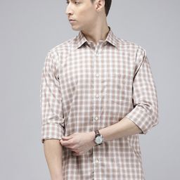 ColorPlus Checked Pure Cotton Casual Shirt-image-86