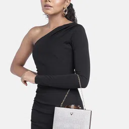 Allen Solly Bow Stone Studded Embellished Box Clutch-30