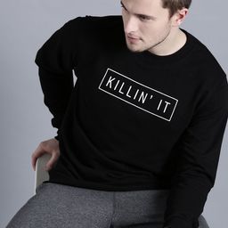 Kook N Keech Men Black Printed Sweatshirt-image-43