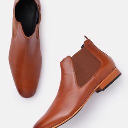 GABICCI Men Tan Leather Flat Boots-image-10
