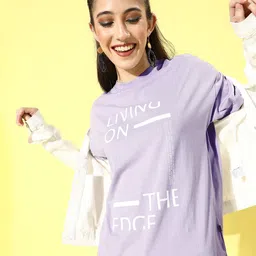 Roadster Women  Lavender Typography Better Slogan Tshirt-image-44