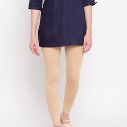 AURELIA Women Beige Solid Ankle Length Leggings-image-25