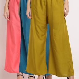 Miaz Lifestyle Women Pack of 2 Wide Leg Palazzos-image-31