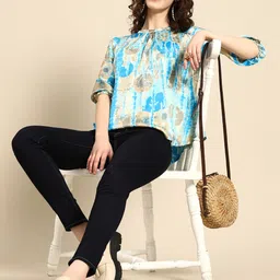 Sangria Tie and Dye Satin Top-15