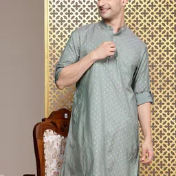 House of Pataudi Ethnic Motifs Printed Jashn Kurta-picture-24