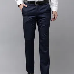 Van Heusen Men Textured Slim Fit Formal Trousers-image-93