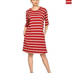 RAPL Women Pack Of 2 Striped Cotton T-Shirt Nightdress-image-77