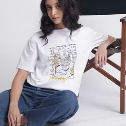 IVOC Women Graphic Printed Round Neck Cotton T-shirt-picture-21