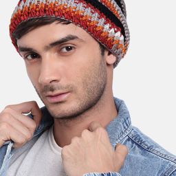 Magic Needles Men Self Design Crochet Beanie-47