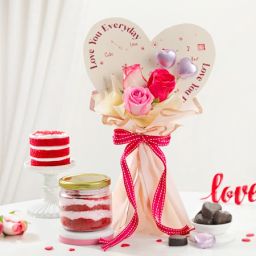 Enchanting Valentine Floral And Treat Combo-1