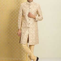 House of Pataudi Men Jashn Zari Work Sherwani Set-picture-30