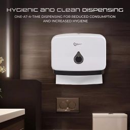 Robustt Wall Mounted V/N/M Fold Paper Hand Paper Towel Dispenser White, ZY-A03 image 2