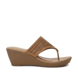 Bata Women's Tan Thong Wedges-image-35