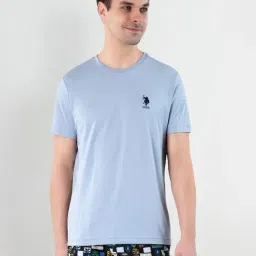U.S. Polo Assn. Blue Cotton Regular Fit Lounge T-Shirt-picture-8