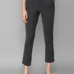 Allen Solly Grey Self Pattern Trousers-1