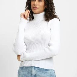 Forever 21 White Cotton Striped Sweater-image-67