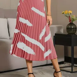 ZWERLON Printed A-Line Midi Skirt-picture-13
