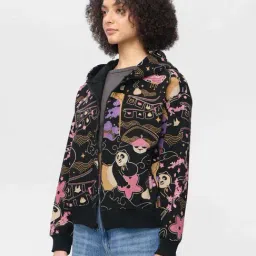 The Souled Store Black Printed Hoodie-image-35
