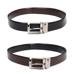 Louis Philippe Black Leather Solid Reversible Belt-image-99