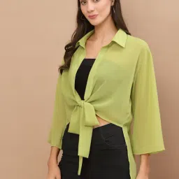 KASSUALLY Green Relaxed Fit Shrug-image-22