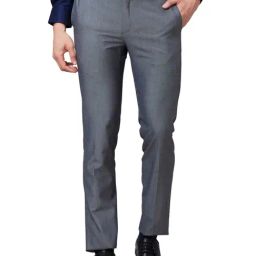 Raymond Grey Classic Fit Trousers-image-65