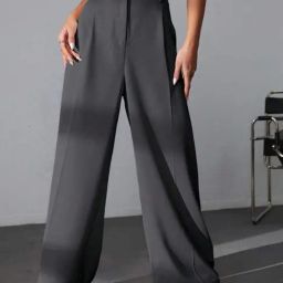 Broadstar Grey Regular Fit High Rise Stretchable Trousers-picture-13
