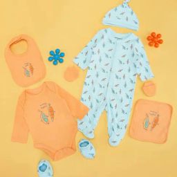 Pantaloons Baby Boys Orange & Blue Cotton Printed Full Sleeves Clothing Sets-picture-40