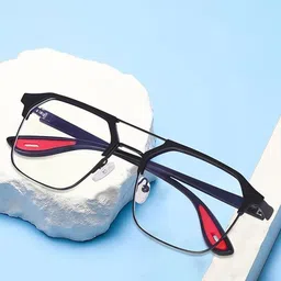 DEXENT COLLECTION Unisex Clear Lens & Black Square Sunglasses with-20