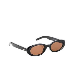 Hashtag Unisex Oval Sunglasses With UV Protected Lens 58044-C1 Black-15