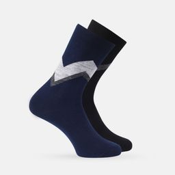 Mast & Harbour Men Pack Of 2 Patterned Calf Length Socks-36
