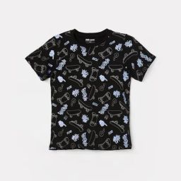 Fame Forever by Lifestyle Boys Black Cotton Printed T Shirt-image-63