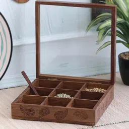 VarEesha Brown Sheesham Wood Storage Box - Set of 1-22