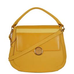 Baggit Magni Triol Yellow Solid Medium Handbag-image-47