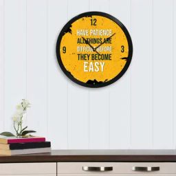 eCraftIndia 'Have Patience..' Designer Round Analog Black Wall Clock-image-7