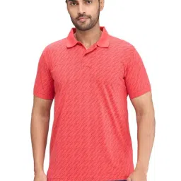 Park Avenue Red Slim Fit Printed Polo T-Shirt-picture-35
