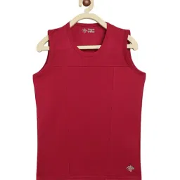 Chimprala Kids Maroon Solid Tank Top-image-83
