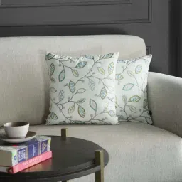 GM Off-White & Green Cotton Blend Cushion Cover - Set of 2-21
