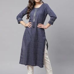 Divena Blue Printed Straight Kurta-image-45