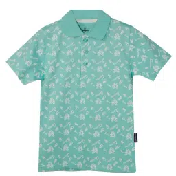Kiddopanti Kids Pista Green Printed Polo-picture-14
