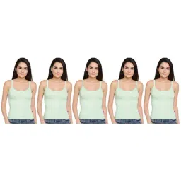 Dollar Missy Light Green Cotton Camisole (Pack of 5)-image-28