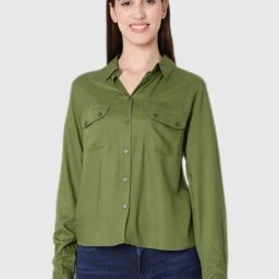 Spykar Olive Regular Fit Shirt-image-21