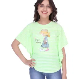Cutecumber Kids Green Striped Casual Top-image-77